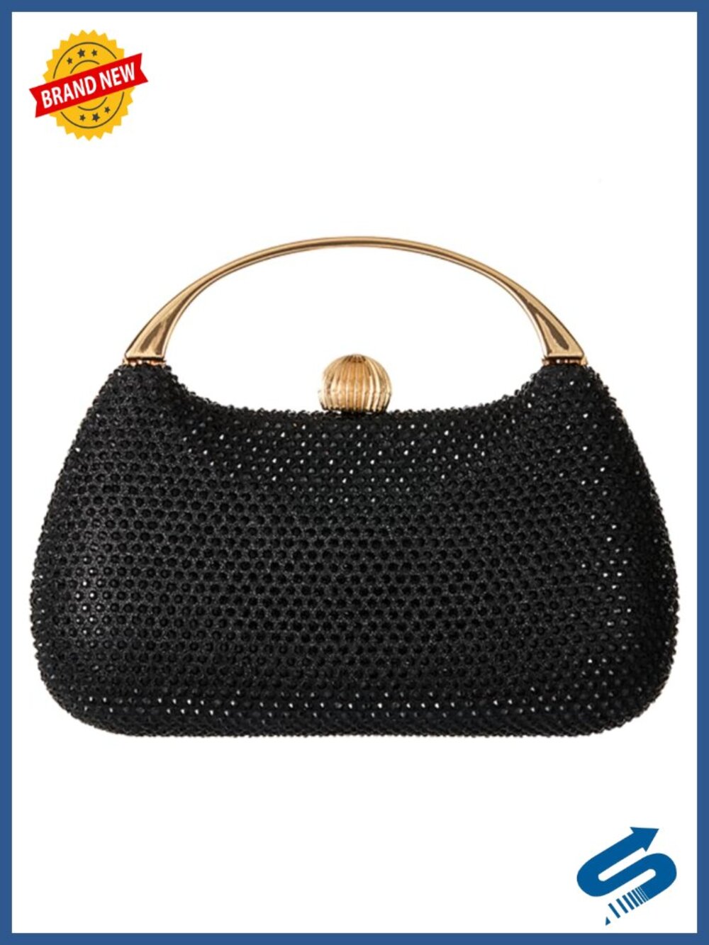 Rhinestone Clutch Purse Evening Crossbody Top Handle Handbag Sparkly for
